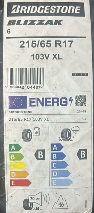 215/65R17 103V XL BLİZZAK 6 BRIDGESTONE