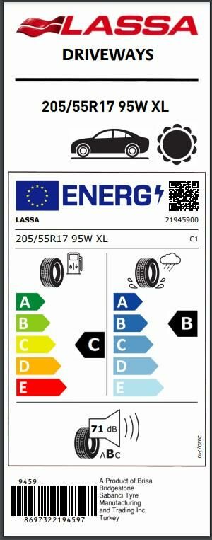 205/55R17 95W XL DRIVEWAYS LASSA