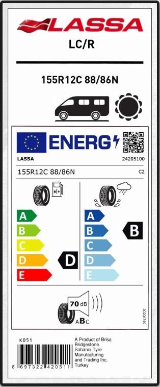 155R12 C 88/86N 8PR LC/R LASSA