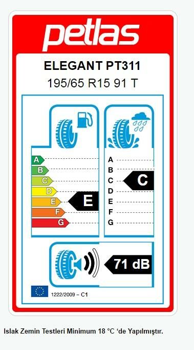 195/65R15 TL 91T ELEGANT PT311 PETLAS