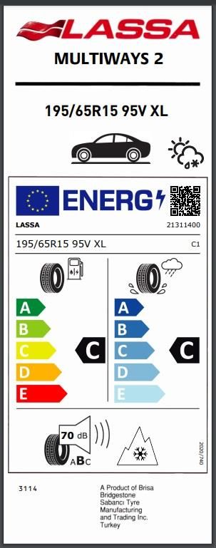 195/65R15 95V XL MULTIWAYS 2 LASSA