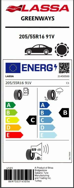 205/55R16 91V GREENWAYS LASSA