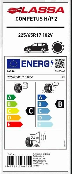 225/65R17 102V COMPETUS H/P 2 LASSA