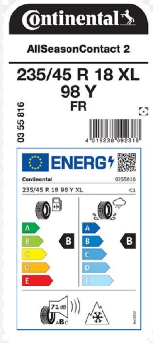 235/45R18 98Y XL FR ASC2 CONTİNENTAL