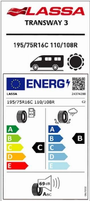 195/75R16 C 110/108R 10PR TRANSWAY 3 LASSA