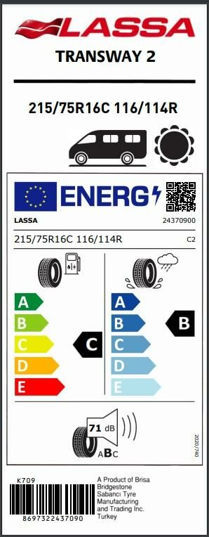 215/75R16 C 116/114Q 10PR TRANSWAY 2 LASSA