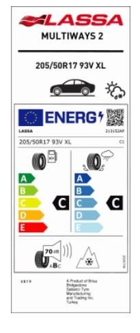 205/50R17 93V XL MULTIWAYS 2 LASSA