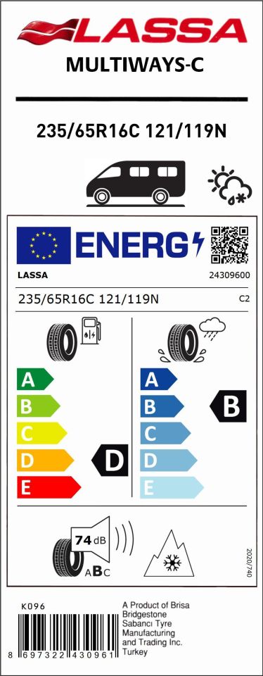 235/65R16 C 121/119N 12PR MULTIWAYS-C LASSA