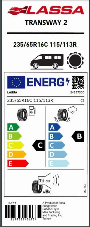 235/65R16 C 115/113R 8PR TRANSWAY 2 LASSA