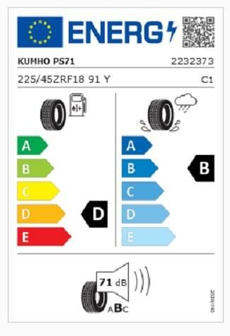 225/45R18 91Y RFT RUNFLAT PS71 KUMHO