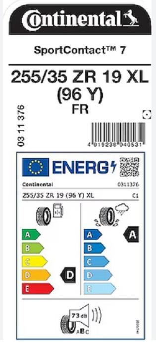 255/35R19 96Y XL FR SC7 CONTİNENTAL