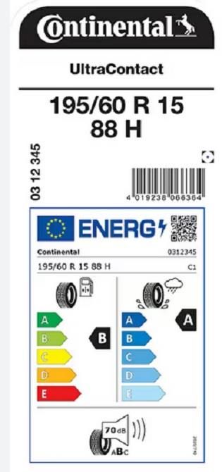 195/60R15 88H UC CONTİNENTAL