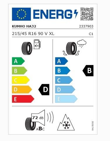 215/45R16 90V XL HA32 4 MEVSİM KUMHO