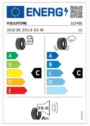 265/30R19 TL 93W REINF. CARMILE SPORT MILESTONE