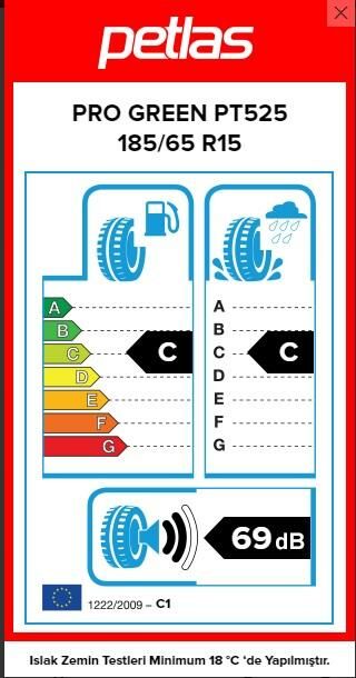 185/65R15 TL 88H PROGREEN PT525 PETLAS