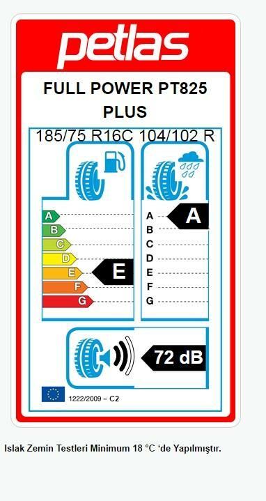 185/75R16 C TL 104/102R 8PR FULL POWER PT825 PLUS PETLAS