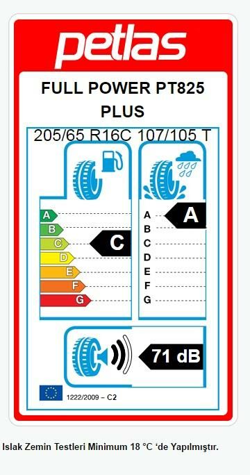 205/65R16 C TL 107/105T 8PR FULL POWER PT825 PLUS PETLAS