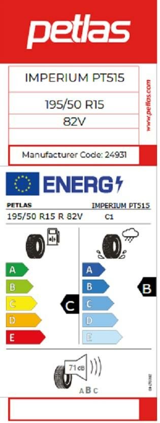 195/50R15 TL 82V IMPERIUM PT515 PETLAS