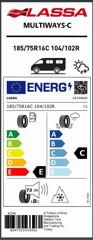 185/75R16 C 104/102R MULTIWAYS-C LASSA