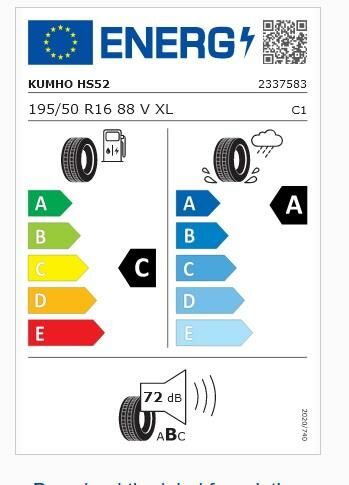 195/50R16 88V XL HS52 KUMHO