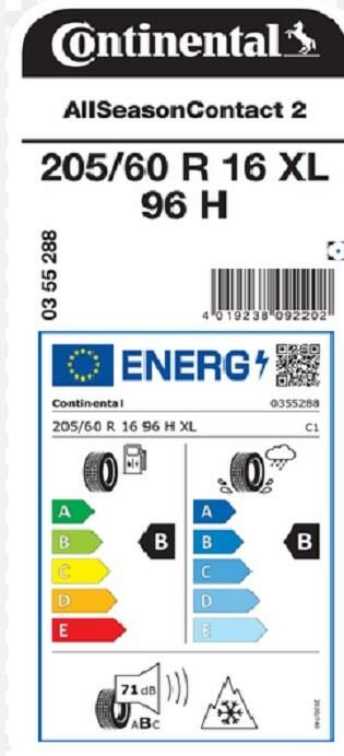205/60R16 96H XL ASC2 CONTİNENTAL