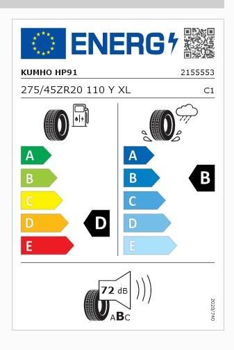 275/45R20 110Y XL HP91 KUMHO