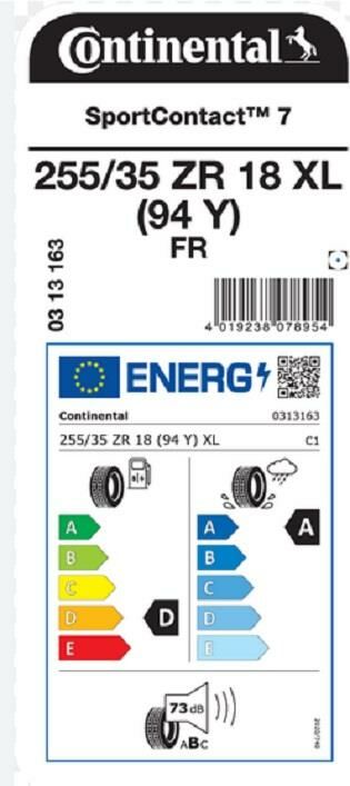 255/35R18 97Y XL FR SC7 CONTİNENTAL