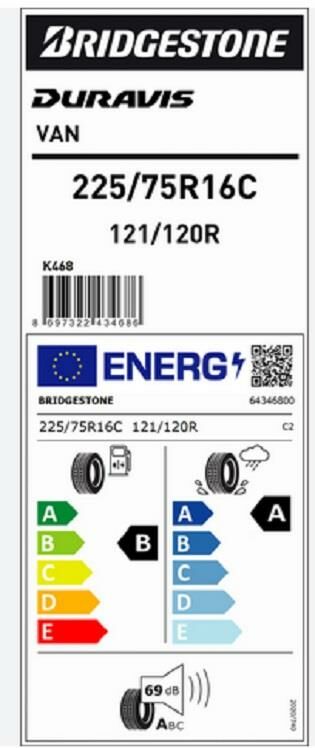 225/75R16 C 121/120R DURAVIS VAN BRIDGESTONE