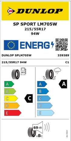 215/55R17 TL 94W SP SPORT LM705 DUNLOP