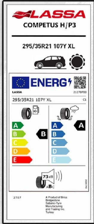 295/35R21 107Y XL COMPETUS H/P 3 LASSA