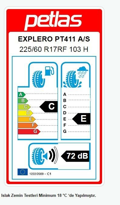 225/60R17 TL 103H REINF. EXPLERO A/S PT411 PETLAS
