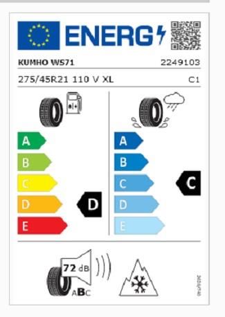 275/45R21 WS71 110V XL M+S KUMHO
