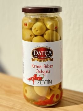 Datça Kırmızı Biber Dolgulu Zeytin 480 Gr