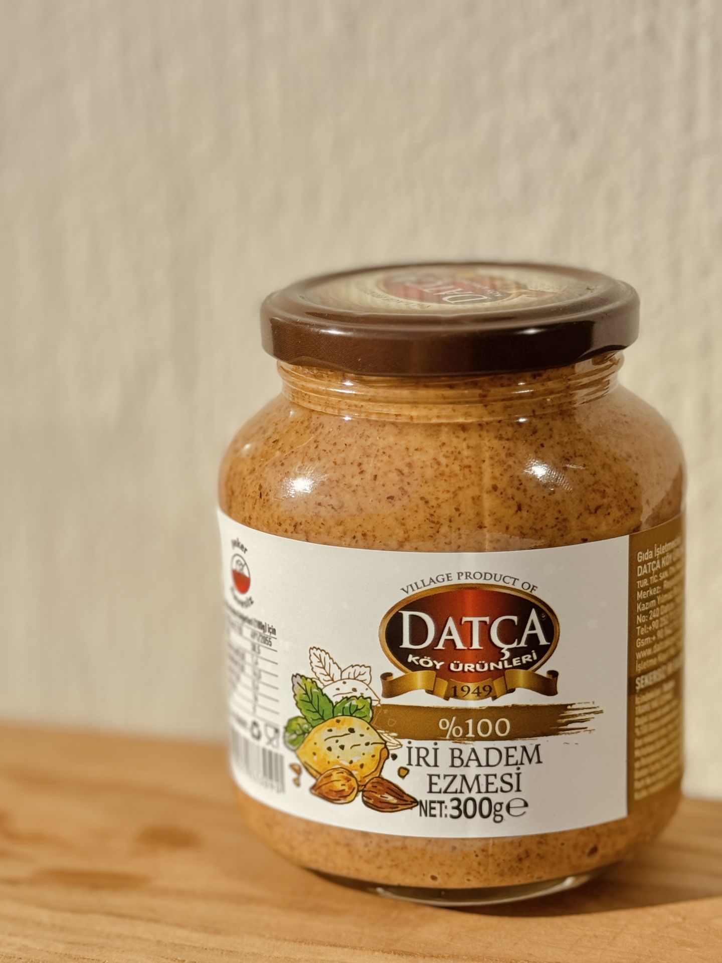 %100 Şekersiz İri Badem Ezmesi 300 Gr
