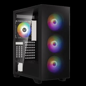 BFC-FLOBR6KKGSK-4F FLOW CASE BLACK 4 Fans FRGB+ 600W PSU