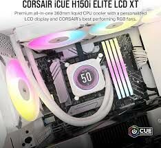 CORSAİR İCUE H150İ ELİTE LCD XT 360MM 3 X AF120 RGB FAN İCUE COMMANDER CORE KONTROLCÜ DAHİL SIVI İŞLEMCİ SOĞUTUCUSU BEYAZ (CW-9060077-WW)