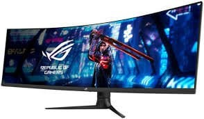 ASUS ROG STRIX XG49WCR 49 GAMING VA KAVISLI AURA RGB FREESYNC HDR DFHD 5120x1440 1MS 165HZ DP HDMI USB MM VESA 3YIL ELMB HDR 400 90 DCI-P3 RJ4 AKILLI KVM YUKSEKLIK AYARI Monitör