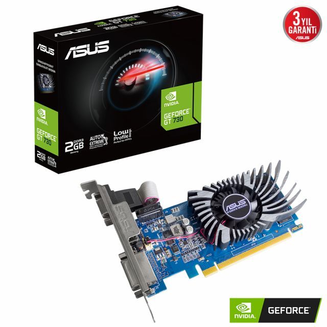 ASUS VGA GEFORCE GT 730 GT730-2GD3-BRK-EVO 2GB DDR3 64bit 927MHz DVI HDMI Low Profile EKRAN KARTI