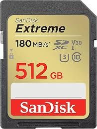 SDSDXVV-512G-GNCIN 512GB Extreme Pro SD UHS I 180MB/s 30MB/s