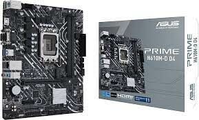 ASUS MB PRIME H610M-D INTEL H610 LGA1700 DDR5 5600 HDMI VGA M2 USB3.2 COM mATX 96GB kadar ram desteği ASUS 5X PROTECTION III