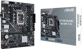 ASUS MB PRIME H610M-D INTEL H610 LGA1700 DDR5 5600 HDMI VGA M2 USB3.2 COM mATX 96GB kadar ram desteği ASUS 5X PROTECTION III