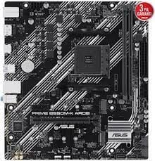 ASUS MB PRIME B550M-K ARGB AMD B550 AM4 DDR4 4866 DP HDMI Çift M2 USB3.2 AURA RGB mATX ASUS 5X PROTECTION III