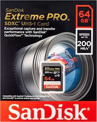 SanDisk Extreme Pro SD UHS I 64GB Card