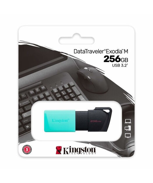 256GB USB 3.2 Gen 1 DataTraveler Exodia M (Black + Teal)
