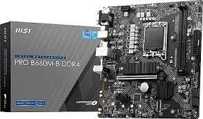 MSI PRO B660M-B DDR4 SOKET 1700 DDR4 4600(OC) PCI-E Gen 4 .M.2 USB3.2  1x 2.5G LAN mATX