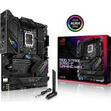 ASUS MB ROG STRIX B760-F GAMING WIFI INTELl B760 LGA1700 DDR5 7800 DP HDMI 3x M2 USB3.2 WiFi 6E-BT AURA RGB 2.5Gbit LAN ATX PCIe Slot Q-Release Armoury Crate AI Suite 3