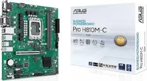 ASUS MB PRO H810M-C-CSM Intel H810 LGA1851 DDR5 6400 DP HDMI VGA DVI Çift M2 USB3.2 COM mATX 6+1+1+1 Güç Aşamaları, Uzaktan Yönetim Yazılımı, Ready for Advanced AI PC