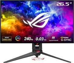 ASUS ROG SWİFT OLED  PG27AQDM 26,5 GAMING OLED EKRAN 2K FREESYNC VE G-SYNC UYUMLU 2560 X 1440 0.03MS 240HZ DP HDMI USB VESA 2YIL EYECARE YUKSEKLIK AYARI PIVOT HDR 99% DCI-P3 10BIT MONİTÖR