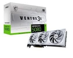 MSI VGA GEFORCE RTX 5080 16G VENTUS 3X OC WHITE RTX5080 16GB GDRR7 256 B DX12 PCIE 5.0 X16 (3XDP 1XHDMI)