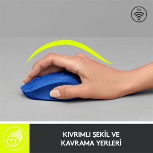 LOGITECH M280 KONFORLU KABLOSUZ OPTİK MOUSE-MAVİ 910-004290